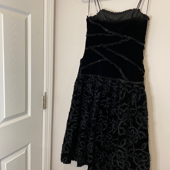 VTG 80s Crushed Velvet Black Sleeveless Party Dress NWT Deadstock - Picture 5 of 11
